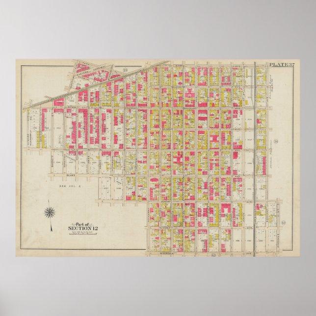 Vintag Brooklyn Map | George Washington Bromley Poster (Vorne)