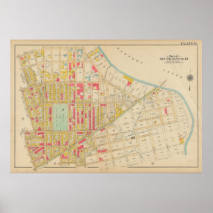 Vintag Brooklyn Map   George Washington Bromley Poster