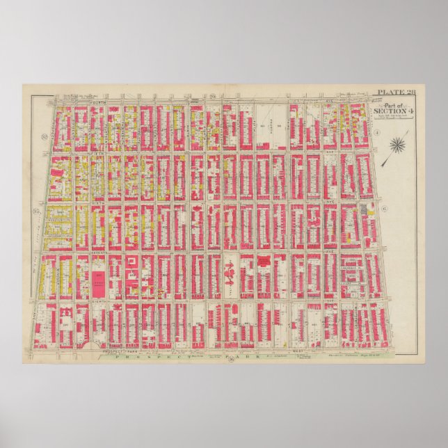 Vintag Brooklyn Map | George Washington Bromley Poster (Vorne)
