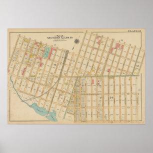 Vintag Brooklyn Map   George Washington Bromley Poster