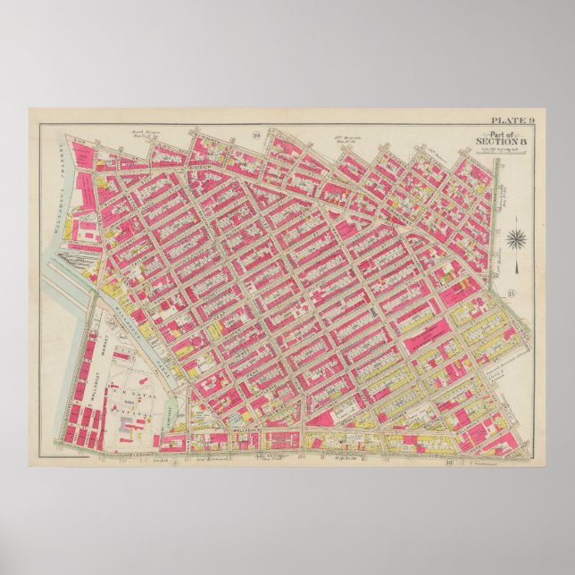 Vintag Brooklyn Map | George Washington Bromley Poster (Vorne)