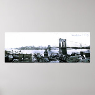 Vintag Brooklyn NYC 1913 Poster