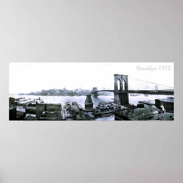 Vintag Brooklyn NYC 1913 Poster (Vorne)