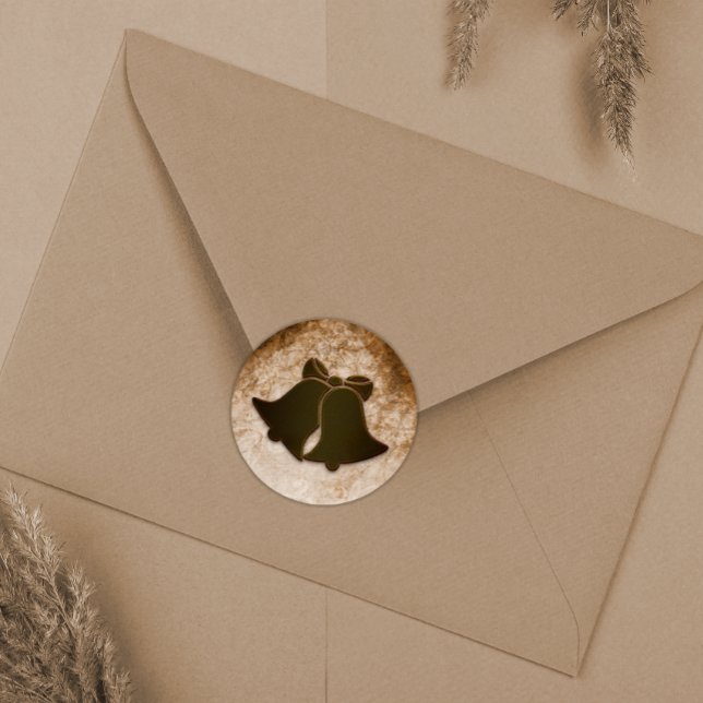 Vintag Brown Bells Umschlag Aufkleber (Von Creator hochgeladen)