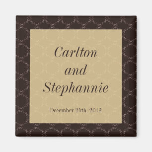 Vintag Brown/Creme Wedding Magnet Gefallen