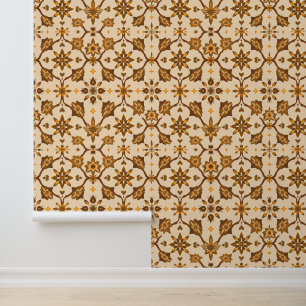 Vintag Brown Floral Mandala Pattern Tapete