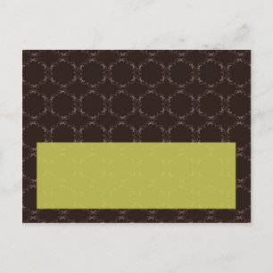 Vintag Brown/Green Wedding Writing Platzkarte Postkarte