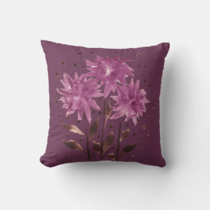 Vintag Brown Lila Floral Kissen