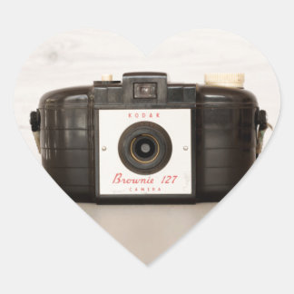 Vintag Brownie 127 Kamera Herz-Aufkleber