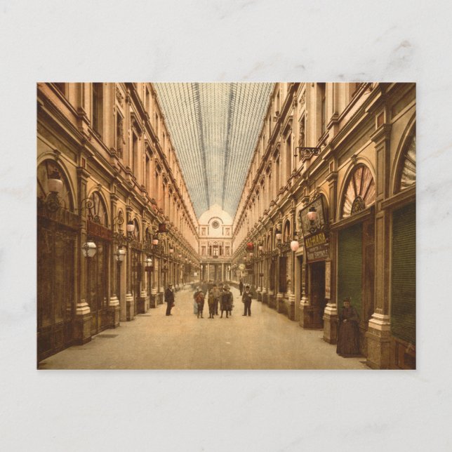 Vintag Brussels Belgien St. Hubert's Gallery Postkarte (Vorderseite)