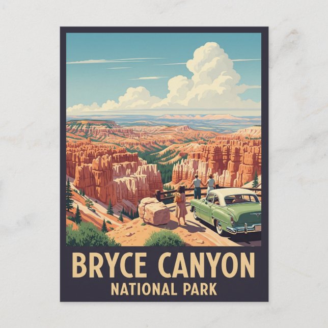 Vintag Bryce Canyon Nationalpark Utah Postkarte (Vorderseite)