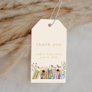 Vintag bucht eine neue Kapitel Babydusche Geschenkanhänger