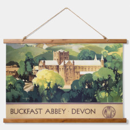 Vintag Buckfast Abbey Kloster Britische Eisenbahn Wandteppich Mit Holzrahmen