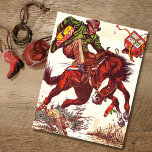 Vintag Bucking Bronco Christmas Cowboy Feiertagskarte<br><div class="desc">Vintag Bucking Bronco Weihnachts Cowboy Holiday Card.</div>