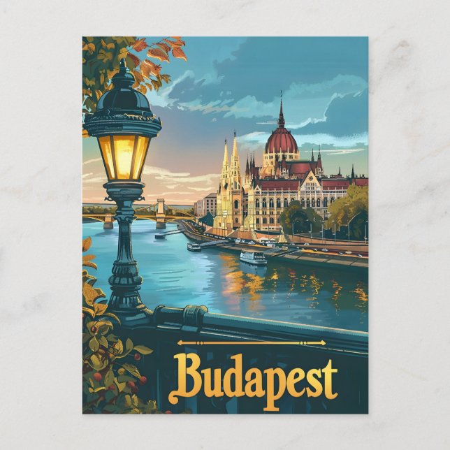 Vintag Budapest Postkarte (Vorderseite)