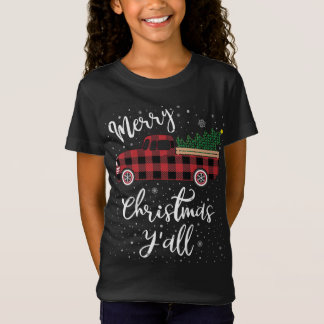Vintag Buffalo Kariert Red Truck Frohe Weihnachten T-Shirt