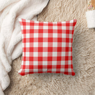 Vintag Buffalo Kariert Red White Tartan Kissen
