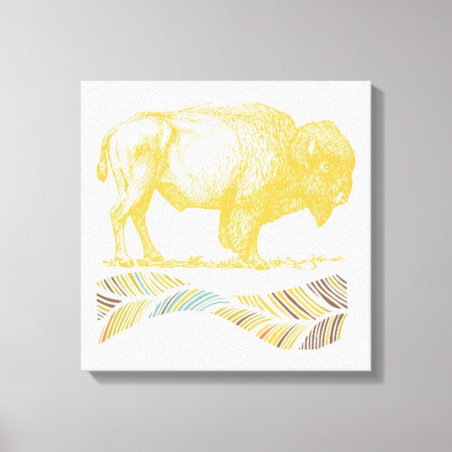 Vintag Buffalo Leinwanddruck (Vorderseite)