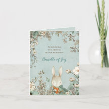 Vintag Bunny Foto Florals Green Boy Birth