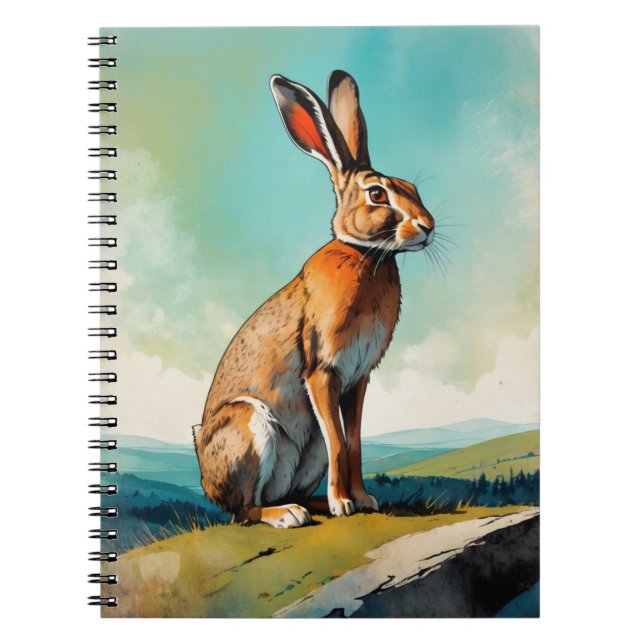 Vintag Bunny Hare | Notebook-Journal Notizblock (Vorderseite)
