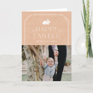 Vintag Bunny Oaster Foto Card - Orange Dankeskarte