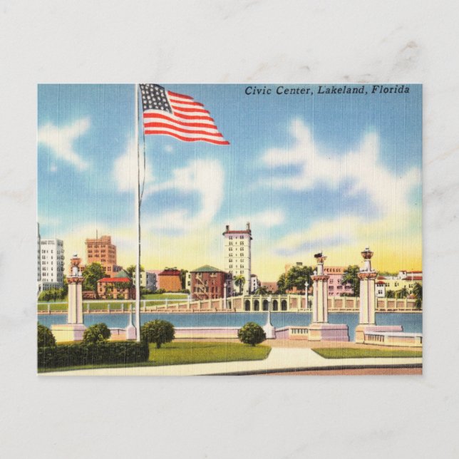 Vintag, Bürgerzentrum, Lakeland, Florida Postkarte (Vorderseite)
