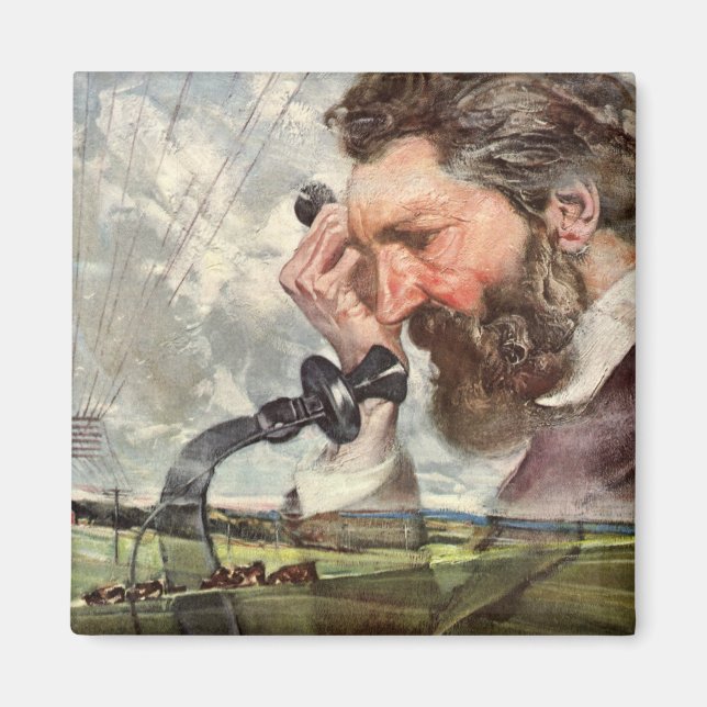 Vintag Business, Alexander Graham Bell Telefone Magnet (Vorne)