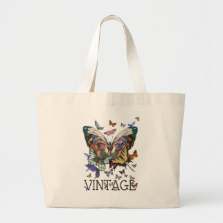 Vintag Butterfly Boho Baumwolltasche Jumbo Stoffbeutel