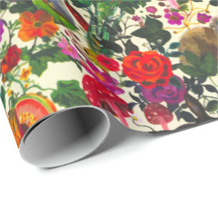 Vintag Butterfly Rabbit Garden Floral Wasserfarbe Geschenkpapier