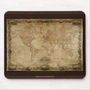 Vintag c1847 Colton's Old World Map Mousepad