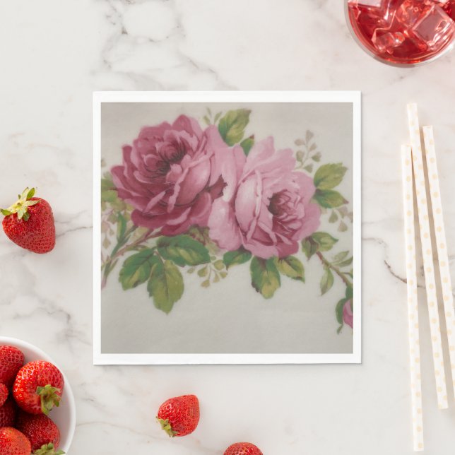Vintag Cabbage Rose Elegance Papa Napkin Serviette (Beispiel)
