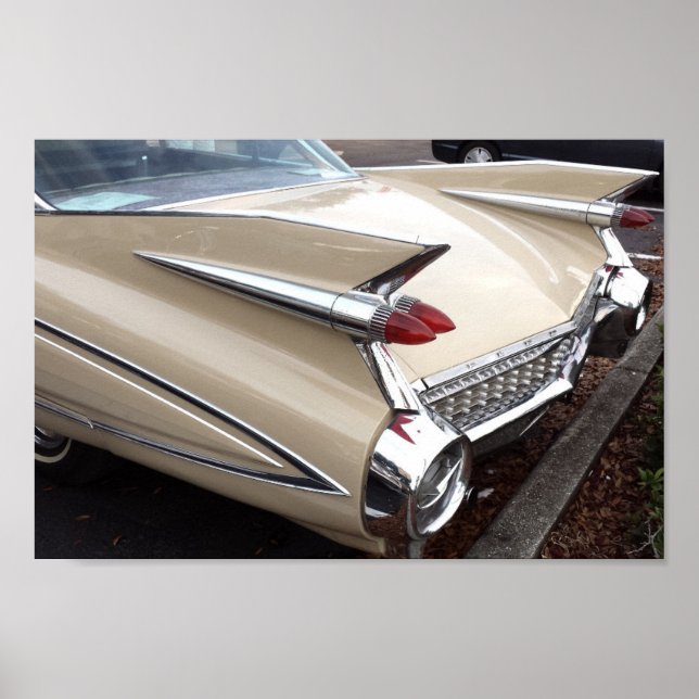 Vintag Cadillac Fleetwood Fins Poster (Vorne)