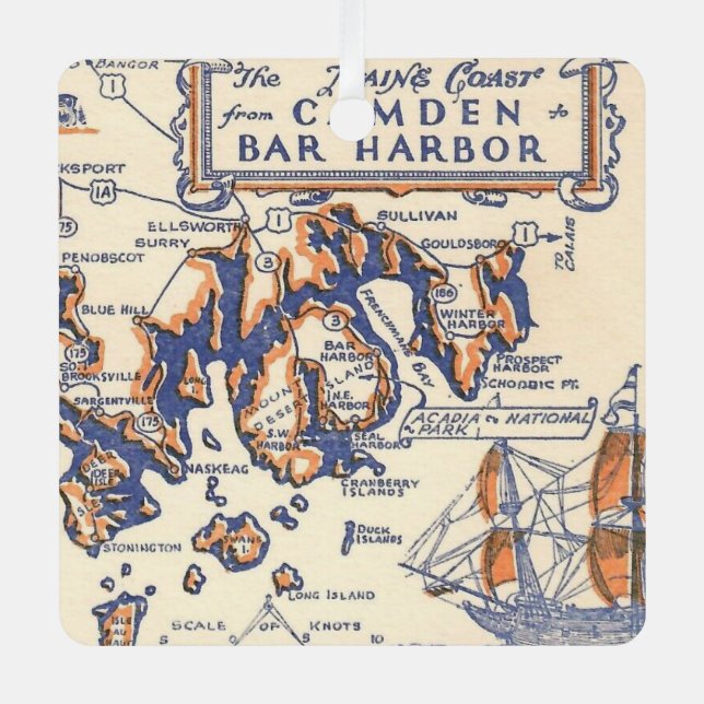 Vintag Camden Bar Harbour Ornament (Vorderseite)