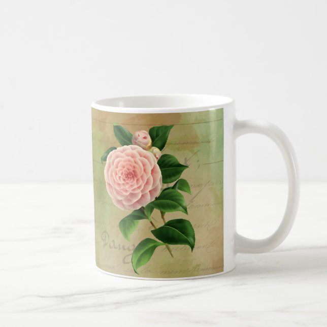Vintag Camellia, Französisch botanisch Kaffeetasse (Rechts)