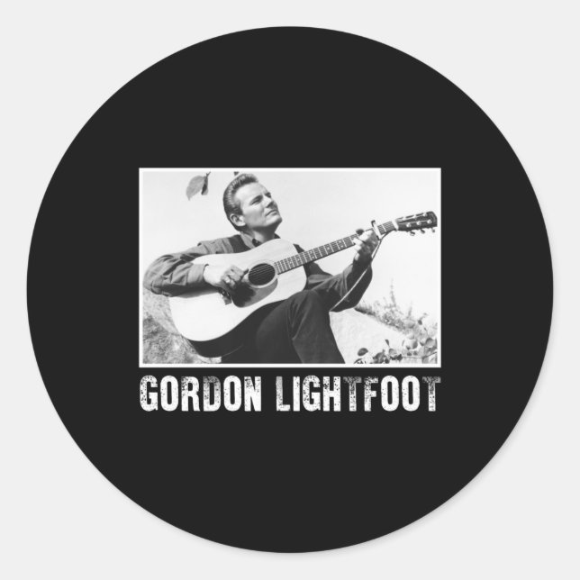 Vintag Canada Singer Gordon Lightfoot Runder Aufkleber (Vorderseite)