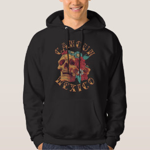 Vintag Cancun Beach Mexico Tattoo Tinte Skull Prem Hoodie