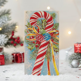 Vintag Candy Cane Christmas Custom Feiertagskarte