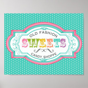 Vintag Candy Parlor Canvas Print Poster