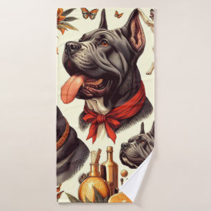Vintag Cane Corso Illustration Badehandtuch