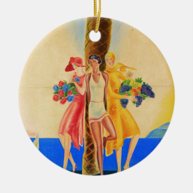 Vintag Cannes French Travel Keramik Ornament (Vorne)