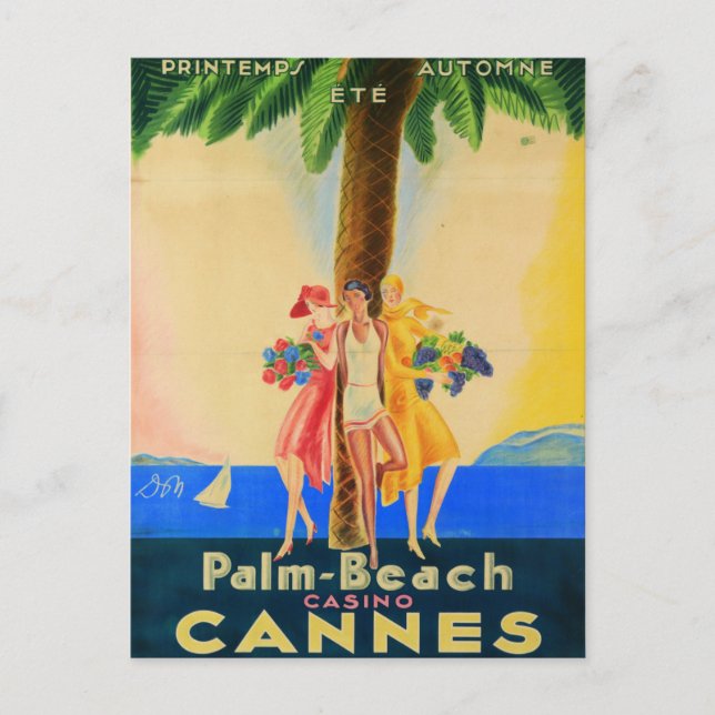Vintag Cannes French Travel Postkarte (Vorderseite)