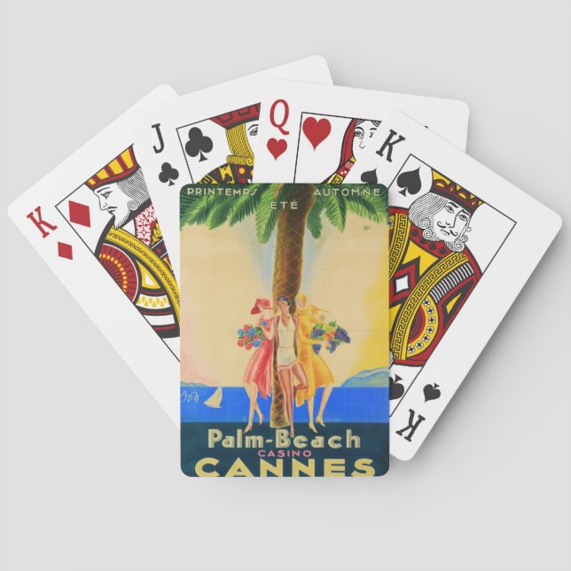 Vintag Cannes French Travel Spielkarten (Rückseite)