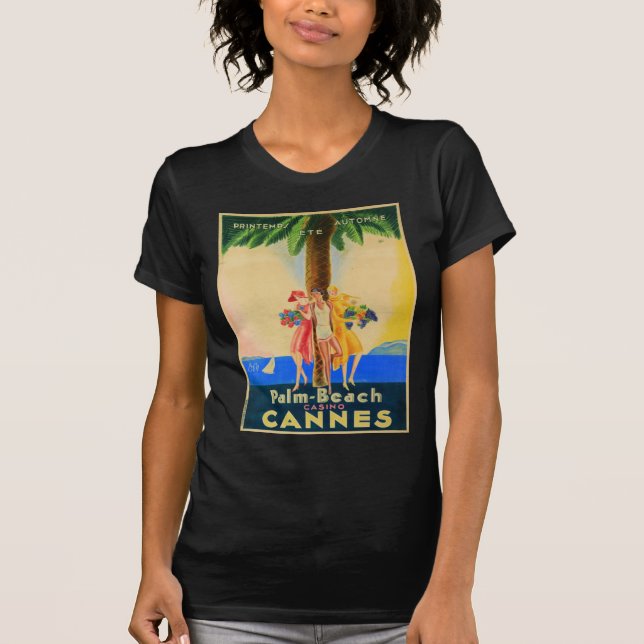 Vintag Cannes French Travel T-Shirt (Vorderseite)