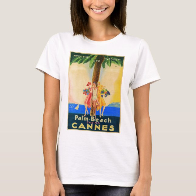 Vintag Cannes French Travel T-Shirt (Vorderseite)
