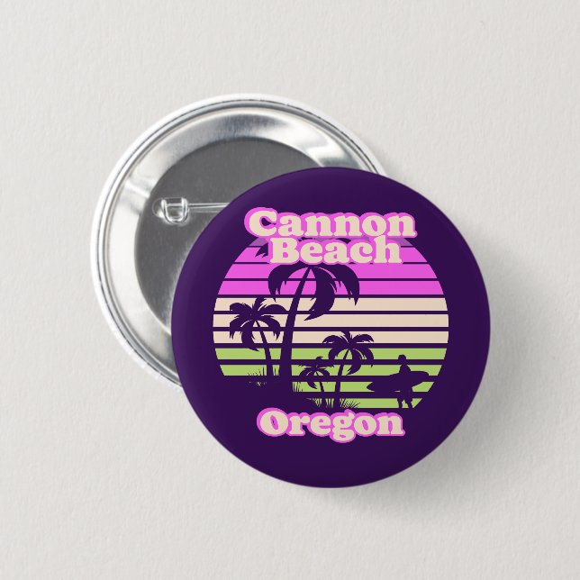 Vintag Cannon Beach Oregon Button (Vorne & Hinten)