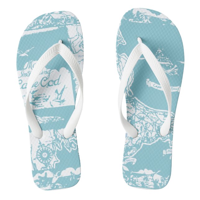 Vintag Cape Cod Map Flip Flops (Fußbett)