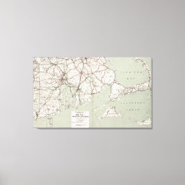 Vintag Cape Cod und Rhode Island Map (1917) Leinwanddruck