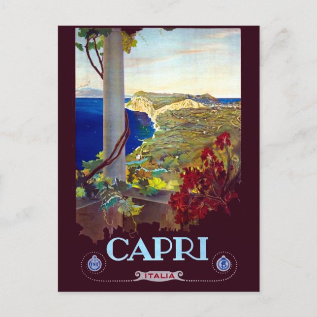 Vintag Capri Italien Reisen Postkarte (Vorderseite)