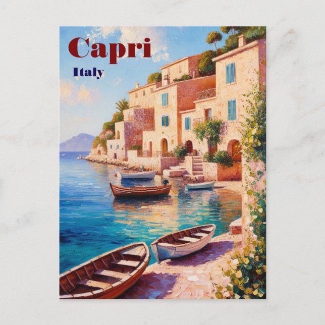 Vintag Capri Italien Reisen Postkarte - Retro Medi (Vorderseite)