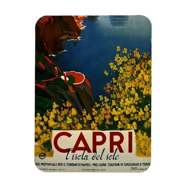 Vintag Capri L'Isola del Sole Italien Magnet (Vertikal)